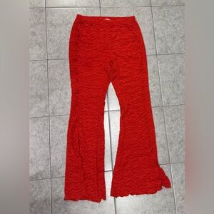 Coral Red Textured Matching Set